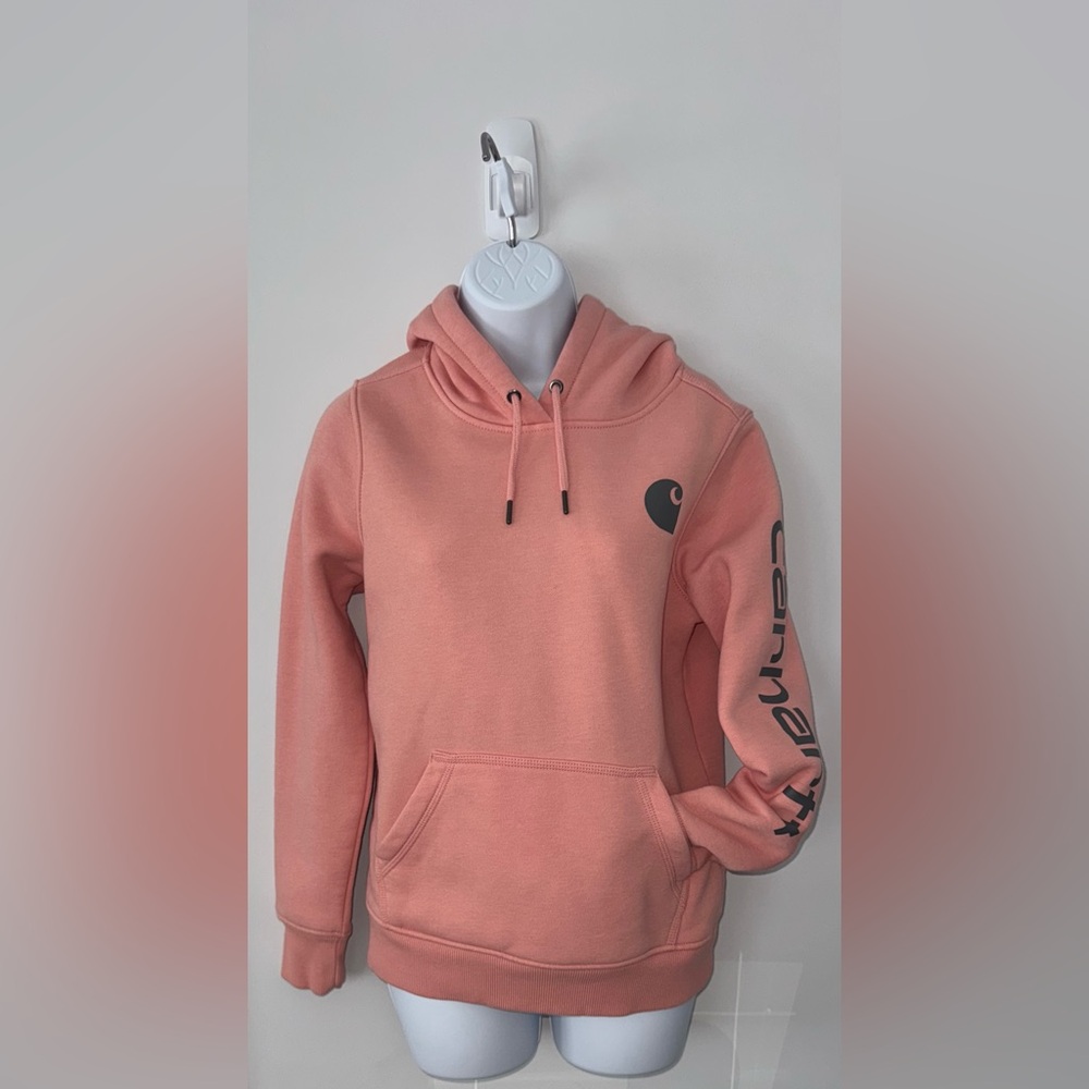 Carhartt Relaxed Fit Hoodie XS Peachy Pink Color Excellent Condition